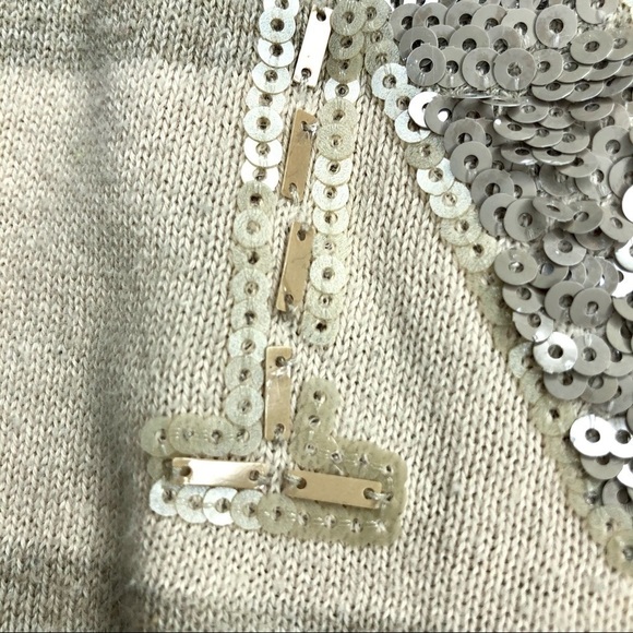 Armani Exchange sequin short sleeve stripe sweater L - Picture 9 of 10